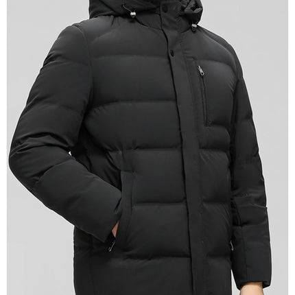 Black Winter Men's Down Jacket White Duck Down Detachable Hood Clothes Jack -20 dégré HEBDO STORE