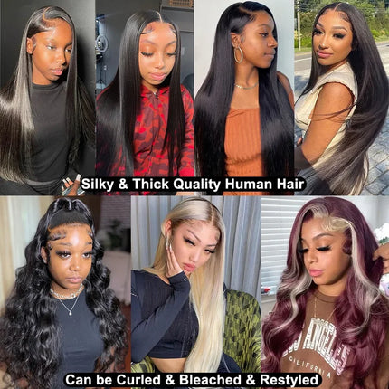 250 Density 13x6 HD Lace Frontal Wig Invisible Real HD Lace 13x4 Full Frontal Lace Wig Straight Pre Plucked Virgin Human Hair HEBDO STORE