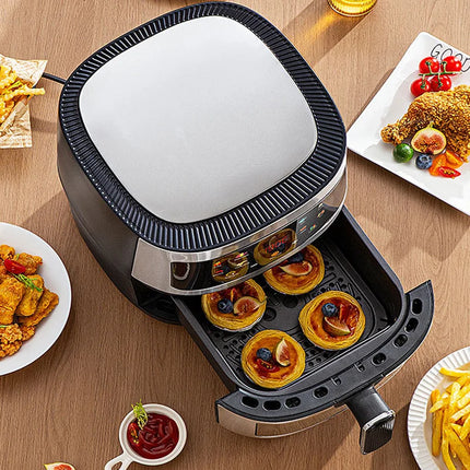 Multifunction Visible Air Fryer Stainless Steel Shell 8L Thermal Cycle Oil-free Non-Stick Touch Screen Electric Frying Oven HEBDO STORE