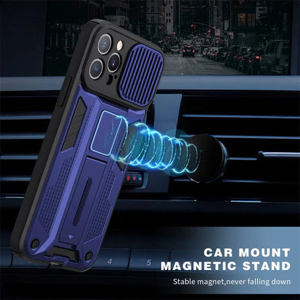 Camera Protection Stand Holder Phone Case For iPhone 14 13 Pro Max 11 12 XS Max X XR 8 Plus 14 13 Shockproof Bumper Armor Cover HEBDO STORE