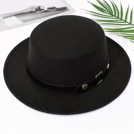 Four Seasons Flat  Top Hat for Men and Women's Versatile Woolen - Premium  from FRANTZDOL STORE  - Just $25.99! Shop now at FRANTZDOL STORE 