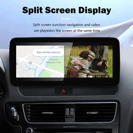 Car Stereo Android Auto Wireless Carplay 8 Core 12.3" For Audi Q5 2009-2016 RHD WIFI 4G SIM Split Screen BT GPS Navi Multimedia HEBDO