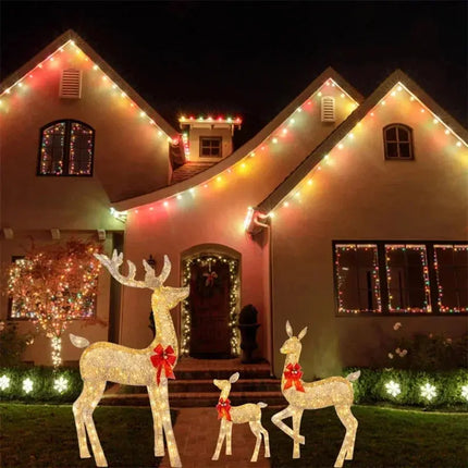 Acrylic Elk Deer LED Light, Reindeer Family Decor, Lighted Christmas Decor, Bucks Light Up, Indoor Outdoor Garden Yard, 1-3Pcs HEBDO STORE