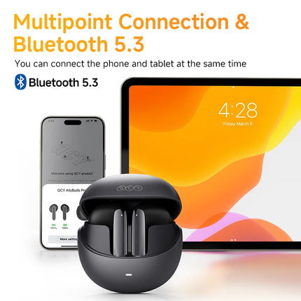 QCY HT10 AilyBuds Pro+ ANC Wireless Earphone Hi-Res Audio with LDAC Bluetooth 5.3 Earbuds 6 Mic AI HD Call Multipoint Connection HEBDO STORE