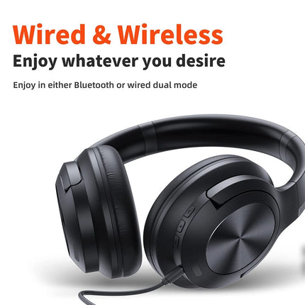 Wireless headphones QERE E80 Earphone bluetooth 5.3 ANC Noise Cancellation Hi-Res Audio Over the Ear Headset 70H 40mm Driver2.4G HEBDO STORE