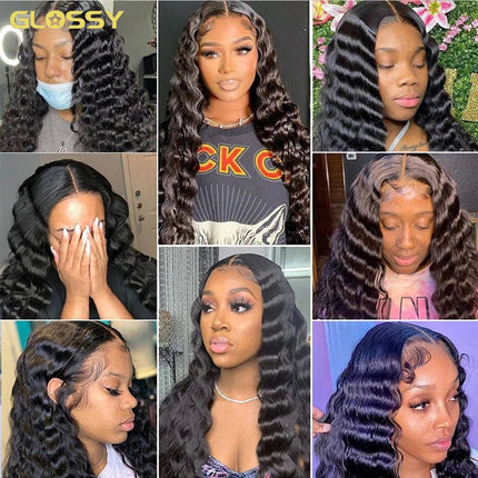 V Part Wig Loose Deep Wave Human Hair Wigs Quick Easy To Wear Glueless Brazilian 250 Density Water Wave Wig For Women 30 34 Inch HEBDO STORE