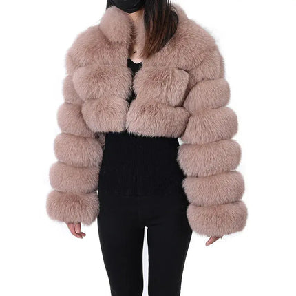 MAOMAOKONG 2023 Trend New Real Fur Coat Natural Fox Fur Women's Winter Coats Short Jackets Female Clothing Vests Fashion HEBDO STORE