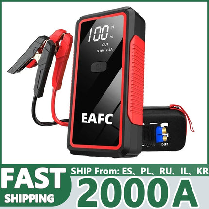 EAFC Car Jump Starter 20000mAh 2000A 12V Starting Device Power Bank Car Battery Booster Charger For Petrol Diesel Car Starter Hebdo Store