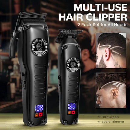 Kemei Professional Hair Clipper Set Electric Hair Cutting Machine Rechargeable Barber Hair Trimmer Cordless Haircut Clipper HEBDO STORE