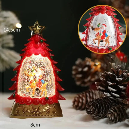 Christmas Waterfilled Sequin Wind Lamps Decoration Merry Christmas Decor For Home Xmas Ornaments Gift Santa Water Feature Lamp HEBDO STORE