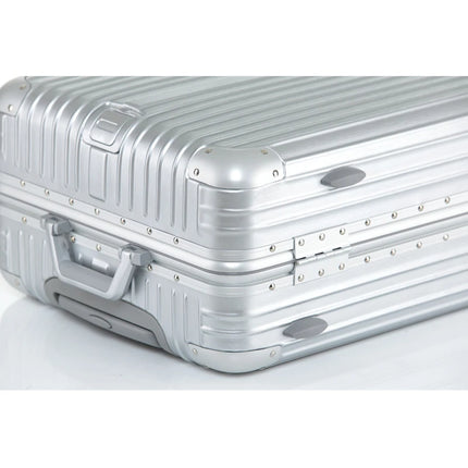 100% Aluminum-magnesium alloy Travel Suitcase Rolling Luggage 20/24/28 inch Trolley Luggage Carry-On Cabin Suitcase  Inch Silver HEBDO STORE