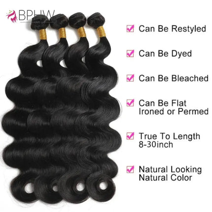 Peruvian Body Wave Human Hair Bundles Raw Virgin 100% Unprocessed Weave Human Hair Extensions 1 3 4 Bundles Deals Natural Color HEBDO STORE