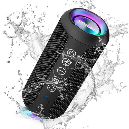 Portable Speaker, Wireless Bluetooth Speaker, IPX7 Waterproof, 24W Loud Stereo Sound with Mic, Bassboom Technology, TWS Pairing HEBDO