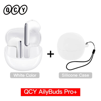 QCY HT10 AilyBuds Pro+ ANC Wireless Earphone Hi-Res Audio with LDAC Bluetooth 5.3 Earbuds 6 Mic AI HD Call Multipoint Connection HEBDO STORE