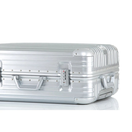 100% Aluminum-magnesium alloy Travel Suitcase Rolling Luggage 20/24/28 inch Trolley Luggage Carry-On Cabin Suitcase  Inch Silver HEBDO STORE