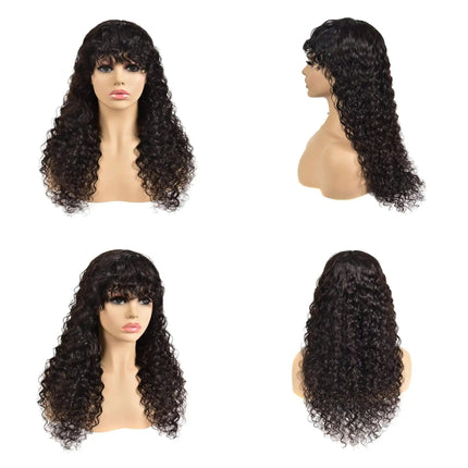 Wig With Bangs Fringe Wigs Human Hair Wig For Women Brazilian 100%Human Hair Sale Bangs Wig Full Machine Made Remy Hair Glueless HEBDO STORE