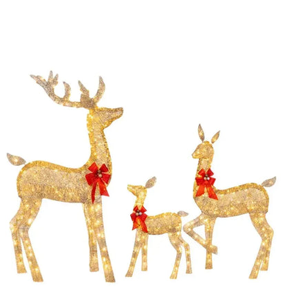 Acrylic Elk Deer LED Light, Reindeer Family Decor, Lighted Christmas Decor, Bucks Light Up, Indoor Outdoor Garden Yard, 1-3Pcs HEBDO STORE