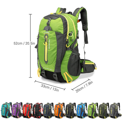 40L Water Resistant Travel Backpack Camping Hiking Laptop Daypack Trekking Climbing Back Bags For Men Women Hiking Supplies HEBDO STORE