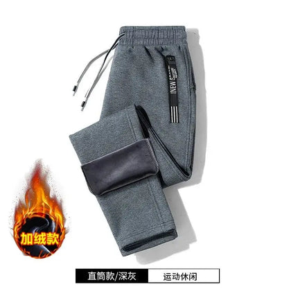 2024 Autumn and Winter New Fashion Trend Plus Fleece Thick Warm Sports Pants Men's Casual Loose High-Quality Plus-Size Pants 8XL HEBDO