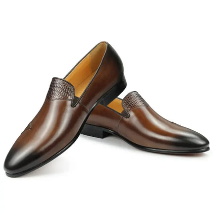 Men Dress Driving Shoes Genuine Cow Leather Casual One-step Loafers Handmade Simplicity Fashion HEBDO STORE