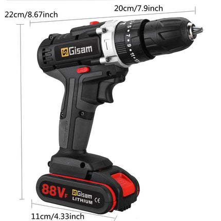 88VF Cordless Impact Drill Electric Screwdriver Electric Hammer Drill Mini Wireless Hand Drill Lithium-Ion Battery Power Tools Hebdo Store