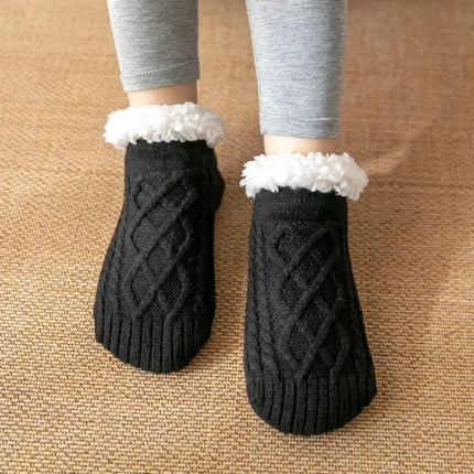 Warm Non Slip Socks Thermal Men Winter Short Cotton Thickened Family Sleep Soft Grip Plush Floor Slipper Sock Fluffy Women 2024 HEBDO