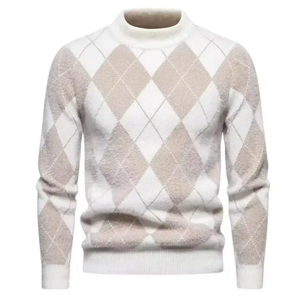 Fashion Patchwork Knitted Sweater Men Autumn Winter HEBDO