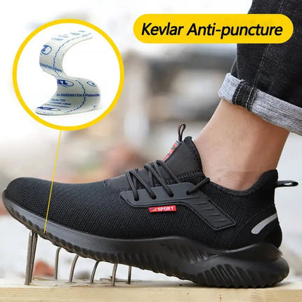 Safety Shoes Men With Steel Toe Cap Anti-smash Men Work Shoes Sneakers Light Puncture-Proof Indestructible Shoes Dropshipping HEBDO STORE