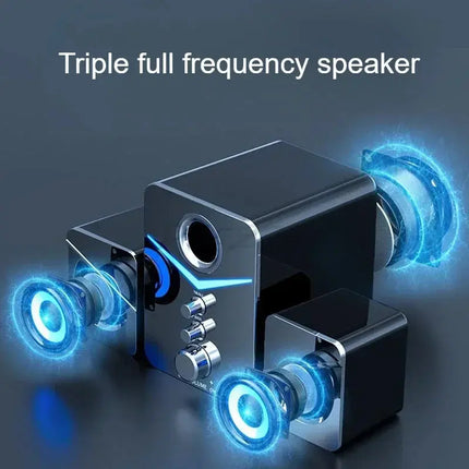 SADA Computer Speaker Home Desktop Computer Laptop Universal Small Speaker Wired Desktop Subwoofer Speaker HEBDO