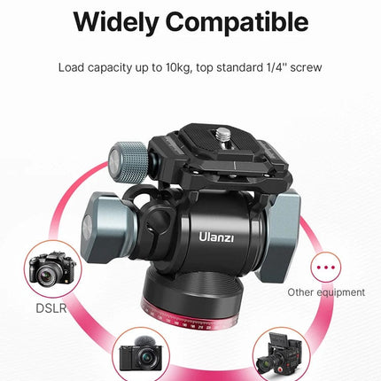 Ulanzi U-190 U190 Panoramic Tripod Head Hydraulic Fluid Video Damping Head For Tripod Monopod DSLR Camera Holder Stand Mobile HEBDO STORE