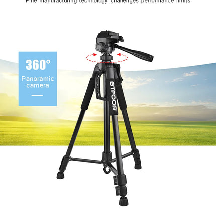 Phone Travel Self Tripod  Aluminum Tall 55” 140CM Stand With Quick Plates Mount Pan Head For Canon Nikon DSLR SLR Digital Camera HEBDO STORE