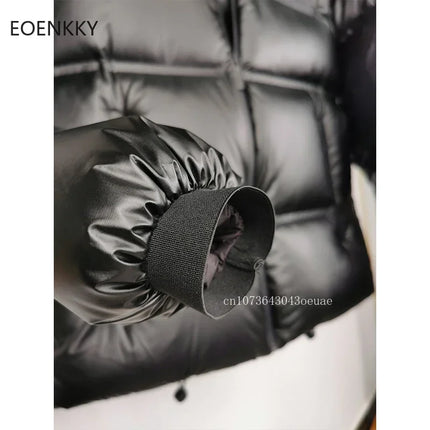 EOENKKY Couples Fashion Hooded Down Jacket Men's Short Bread Jacket Women's Casual Top Coat 1: 1 High Quality Winter Down Jacket HEBDO STORE