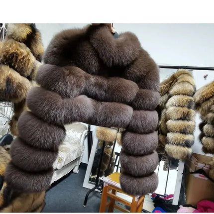 MAOMAOKONG 2023 Trend New Real Fur Coat Natural Fox Fur Women's Winter Coats Short Jackets Female Clothing Vests Fashion HEBDO STORE