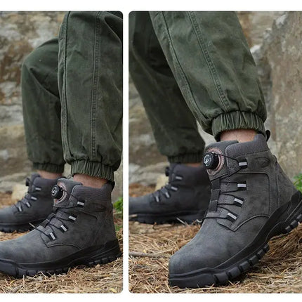 Rotating Button Lightweight Work Safety Shoes Men Industrial Work Sneakers Breathable Steel Toe Shoes Protective Safety Boots HEBDO STORE