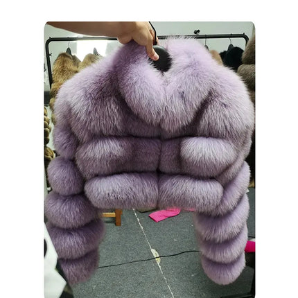 MAOMAOKONG 2023 Trend New Real Fur Coat Natural Fox Fur Women's Winter Coats Short Jackets Female Clothing Vests Fashion HEBDO STORE