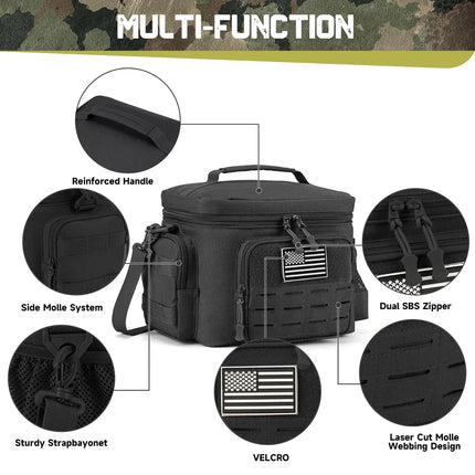 Tactical Thermal Cooler Bag Outdoor Heavy Duty Lunch Box Work Leakproof Insulated Durable Lunch Bag for Men Meal Camping Picnic HEBDO STORE