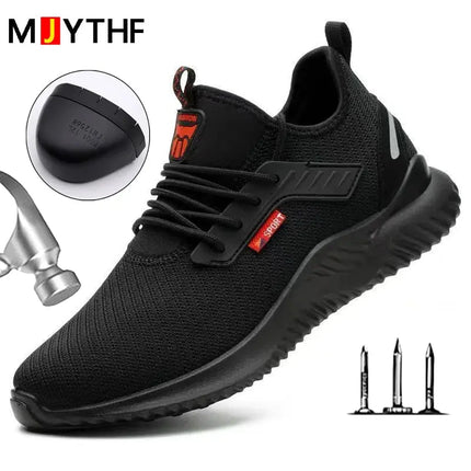 Safety Shoes Men With Steel Toe Cap Anti-smash Men Work Shoes Sneakers Light Puncture-Proof Indestructible Shoes Dropshipping HEBDO STORE