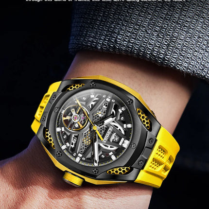 OUPINKE Men's Watches Full Skeleton 50ATM Waterproof Luminous Automatic Mechanical Watch for Man HEBDO STORE