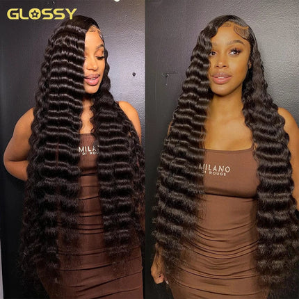 V Part Wig Loose Deep Wave Human Hair Wigs Quick Easy To Wear Glueless Brazilian 250 Density Water Wave Wig For Women 30 34 Inch HEBDO STORE