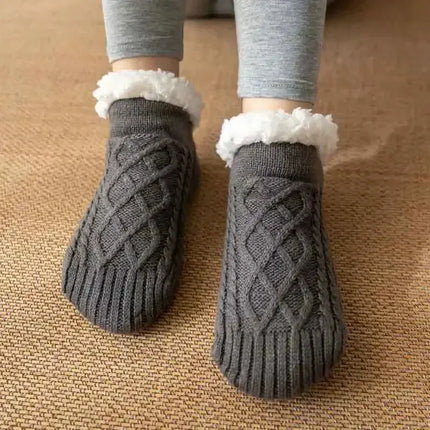 Warm Non Slip Socks Thermal Men Winter Short Cotton Thickened Family Sleep Soft Grip Plush Floor Slipper Sock Fluffy Women 2024 HEBDO