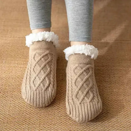 Warm Non Slip Socks Thermal Men Winter Short Cotton Thickened Family Sleep Soft Grip Plush Floor Slipper Sock Fluffy Women 2024 HEBDO