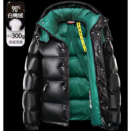 Mens Winter Shiny Down Jackets High Quality Mens Casual White Duck Down Coats Outdoor Ski Coldproof Windproof Thick Warm Outwear HEBDO STORE