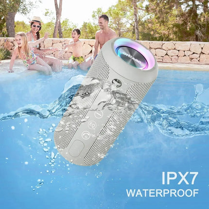 Portable Speaker, Wireless Bluetooth Speaker, IPX7 Waterproof, 24W Loud Stereo Sound with Mic, Bassboom Technology, TWS Pairing HEBDO