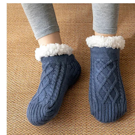 Warm Non Slip Socks Thermal Men Winter Short Cotton Thickened Family Sleep Soft Grip Plush Floor Slipper Sock Fluffy Women 2024 HEBDO