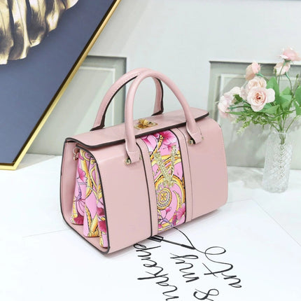 VM FASHION KISS 2023 Printing Top Handle Bags Women Split Leather Doctor Handbag Luxury Designer Shoulder Messenger Bag Totes HEBDO STORE