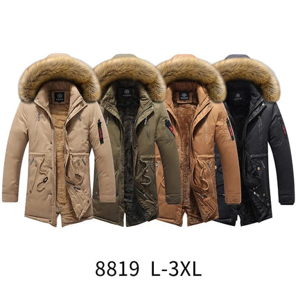 Winter fur hooded Jackets Men Military Fur Lined Thicken Warm Windbreaker Coats Mens High Quality Outdoor Tactical Parka Outwear HEBDO STORE