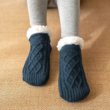 Warm Non Slip Socks Thermal Men Winter Short Cotton Thickened Family Sleep Soft Grip Plush Floor Slipper Sock Fluffy Women 2024 HEBDO