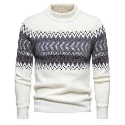 Fashion Patchwork Knitted Sweater Men Autumn Winter HEBDO