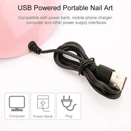 Hot Nail Dryer Machine Portable USB Cable Home Use Nail Lamp For Drying Curing Nails Varnish with 18pcs Beads UV LED Lamp Hebdo Store