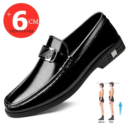 Formal Dress Men Loafers Flat/5cm Elevator Shoes Men Lift Sneakers Soft Cow Leather Men Casual Height Increase Shoes Taller Shoe Hebdo Store